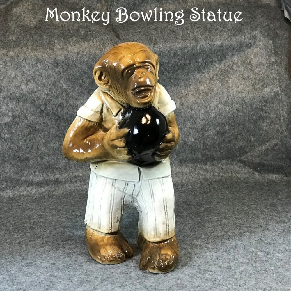 Bowling Monkey Studio Art Pottery Statue